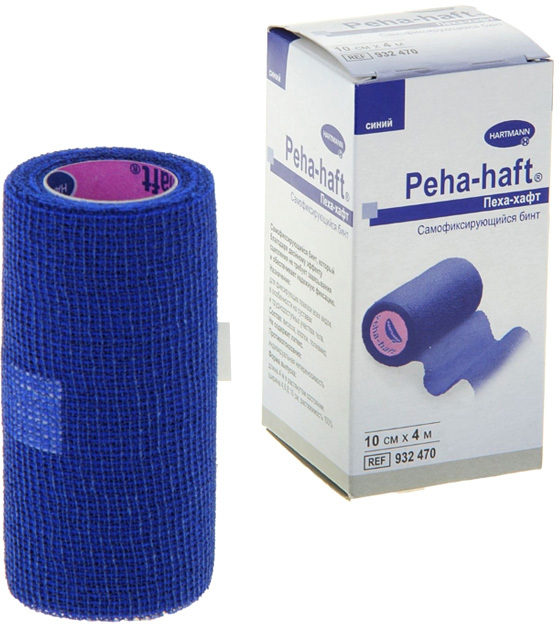 Бинт когезивный Hartmann Peha-haft Color фиксир крепир ткань цв синий 10см х 4м
