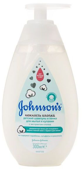 Johnsons Baby Шампунь-пенка детский Нежность хлопка для мытья и купания 300мл
