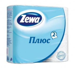 Туалетная бумага ZEWA Plus 2-слойн белая N4 рулон