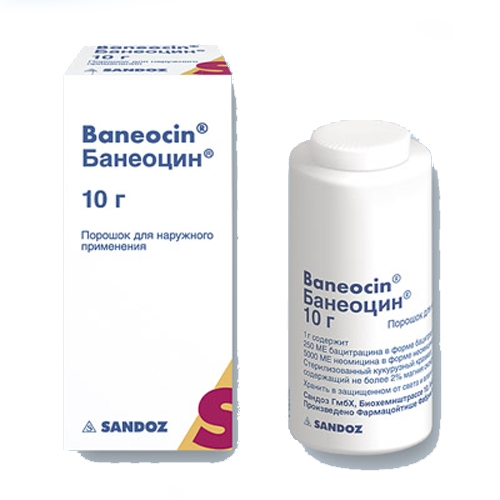 Банеоцин пор д/наружн пр 250ME 5000МЕ/г 10г N1 бан ПК