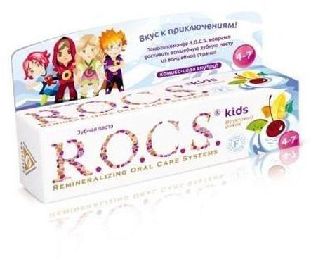 Зубная паста ROCS Kids Фруктовый рожок вкус мороженого б/фтора от 4-7 лет 45г