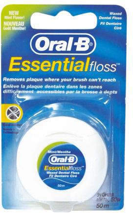 Зубная нить Oral-B Essential floss вощёная мятная 50м