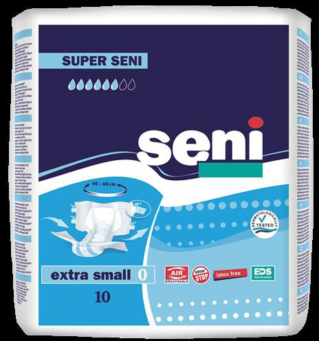 Подгузники SENI Super air для взрослых р.Extra Small N10 уп