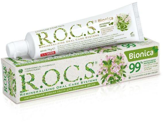 Зубная паста ROCS Bionica от кровоточивости и воспаления дёсен 74г