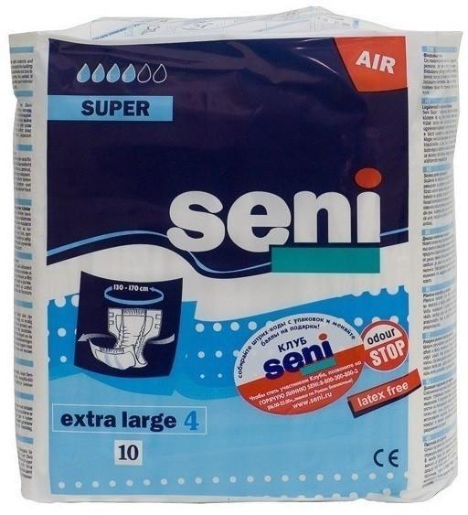 Подгузники SENI Super air для взрослых р.Extra Large N10 уп