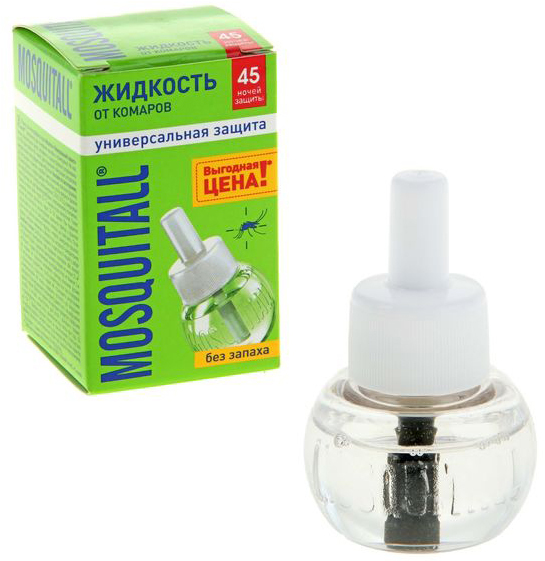 MOSQUITALL (Москитол) Жидкость Универсальная защита 45 ночей от комаров жидкость для фумигатора 30мл