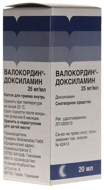 Валокордин-Доксиламин кап д/внут пр 25мг/мл 20мл N1 фл-кап ПК