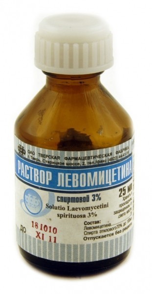 Левомицетин р-р д/наружн пр (спиртовой) 3% 25мл N1 фл тём стек