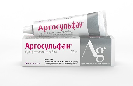 Аргосульфан крем д/наружн пр 2% 15г N1 туба ПК