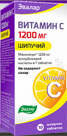 Витамин C 1200 мг ЭВАЛАР таб шип 3,8г N10 туба ПК